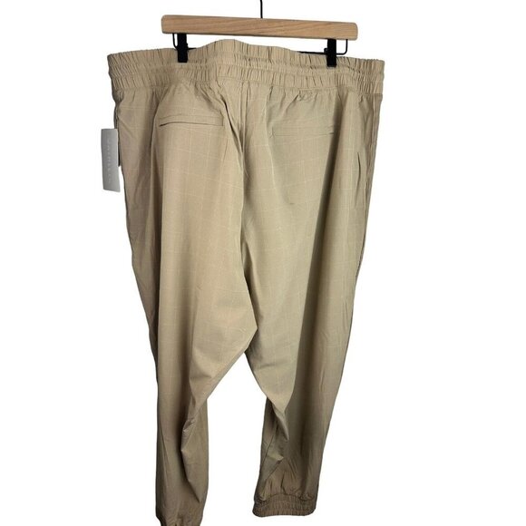 Athleta Womens Brooklyn Textured Jogger Pants Khaki Windowpane Size 24 NWT $98 - Picture 6 of 6